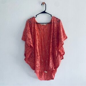 Liberty Love Coral Lace Cardigan